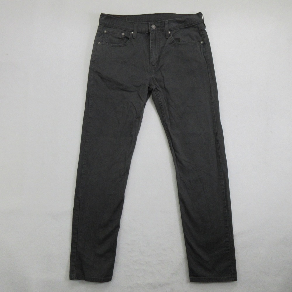 Levi's Men Jeans 33x30 502 Regular Taper Fit Dark Gray Stretch Denim
